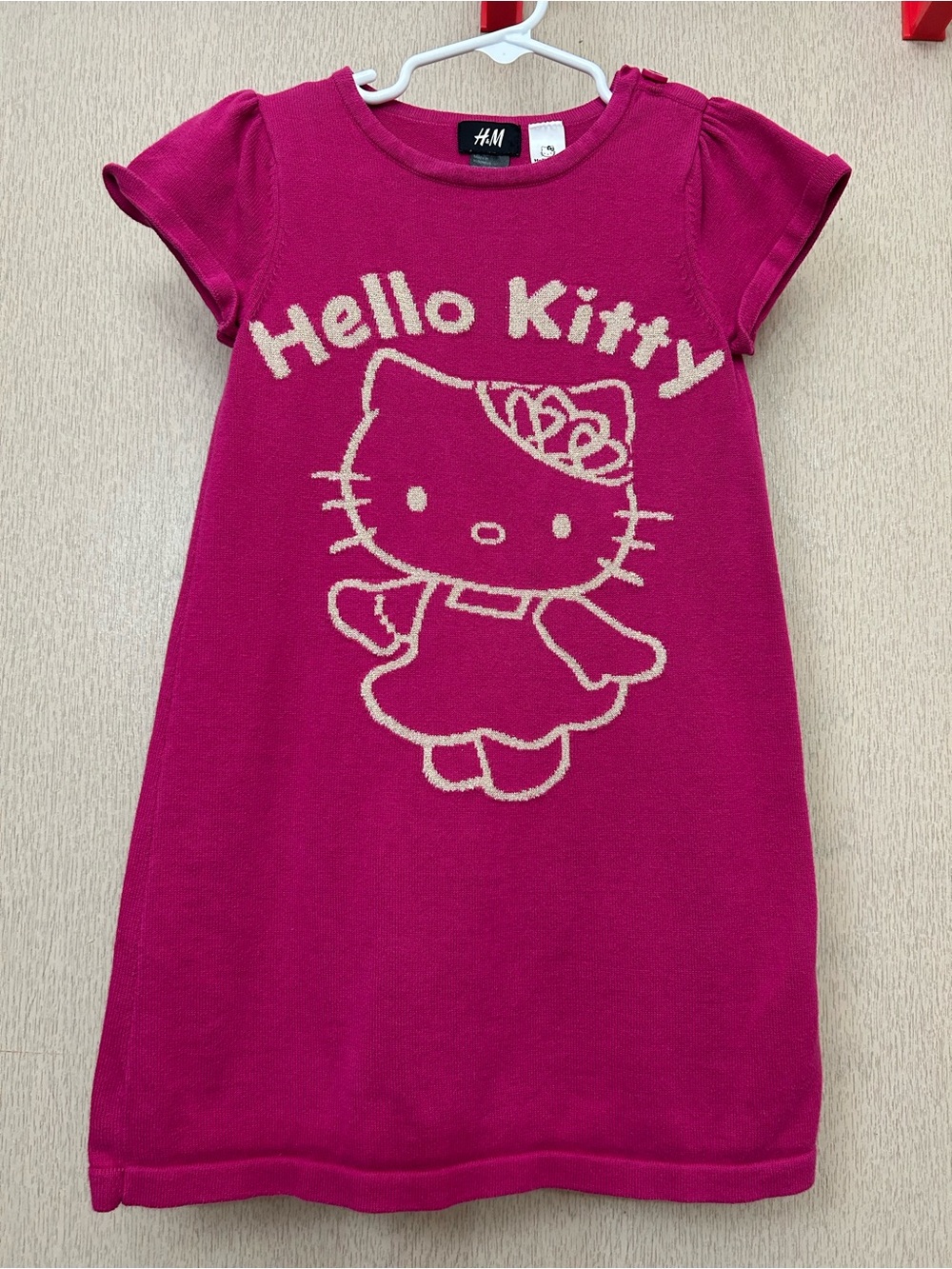 Hello Kitty X H&M - 100% Cotton Pink Sweater Dress - Size 4-6